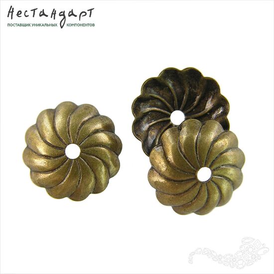 Чашечки для бусин Helix Patina Bronze 10х3 мм, изображение 4