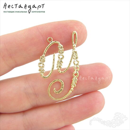 Подвеска Alphabet Cursive Y Gold Plated 46х35 мм, изображение 2