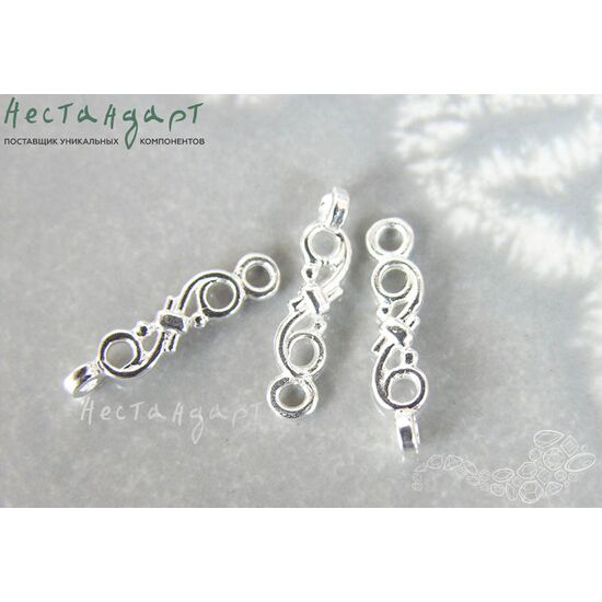 Коннектор Chain Bright Silver Plated 15х3,5 мм, изображение 2