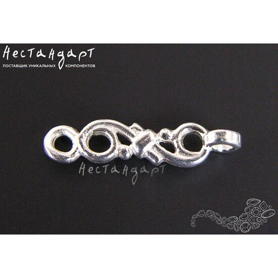 Коннектор Chain Bright Silver Plated 15х3,5 мм, изображение 3
