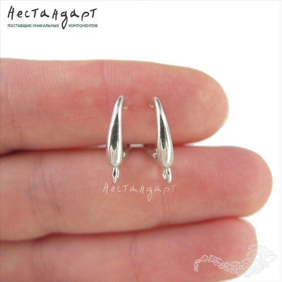 Швензы Classic Style Sterling Silver 15х3 мм (пара), изображение 2