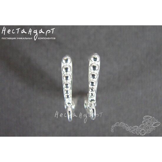 Швензы Grains Bright Silver Plated 13х2 мм (пара), изображение 2