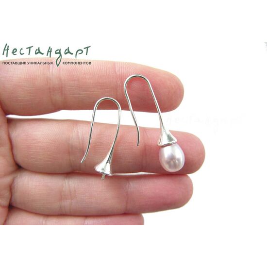 Швензы с чашей и штифтом Torus Sterling Silver 21х6,5 мм (пара), изображение 2