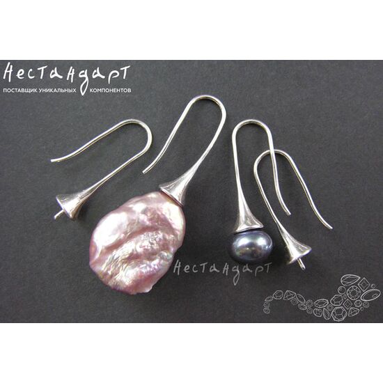 Швензы с чашей и штифтом Torus Sterling Silver 21х6,5 мм (пара), изображение 3