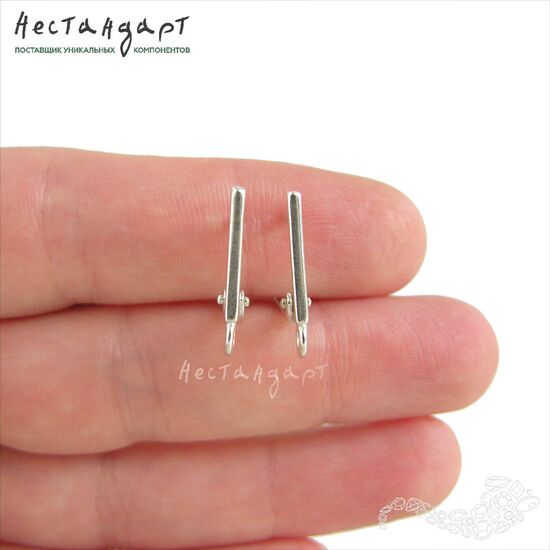 Швензы Thin Line Sterling Silver 17х1,6 мм (пара), изображение 2