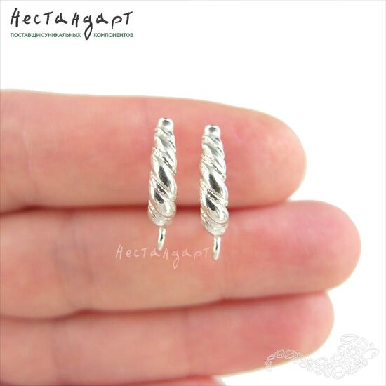 Швензы Baroque Twist Sterling Silver 18х3 мм (пара), изображение 2