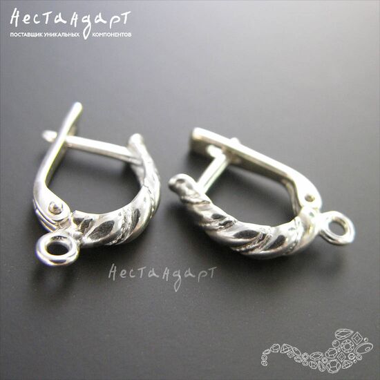 Швензы Baroque Twist Sterling Silver 18х3 мм (пара), изображение 3