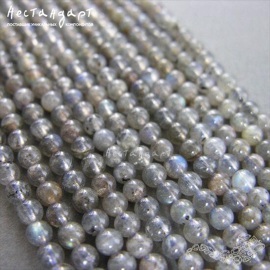 Лабрадор натуральный шар 5 мм (нить 20 см)