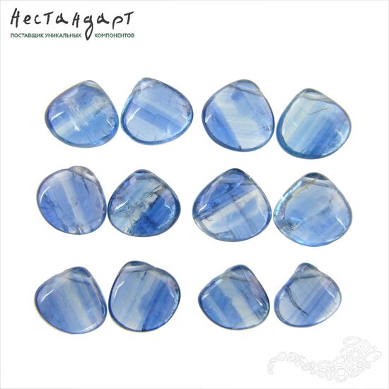 Кианит натуральный Briolette Tear 8-9х9-10 мм (пара), изображение 2