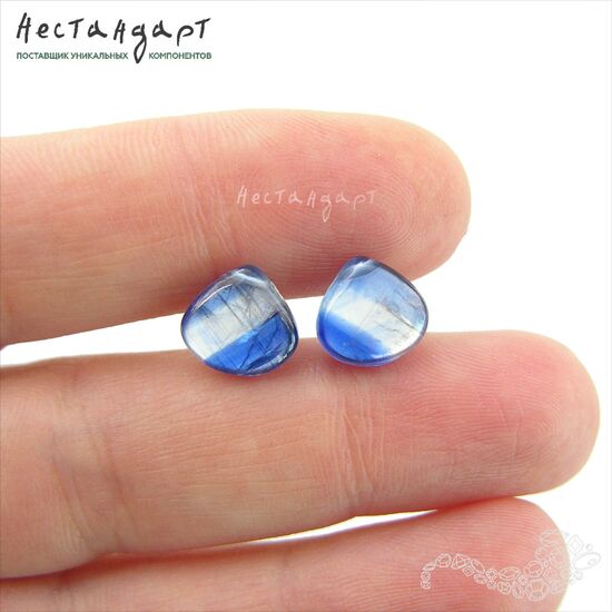 Кианит натуральный Briolette Tear 8-9х9-10 мм (пара), изображение 3