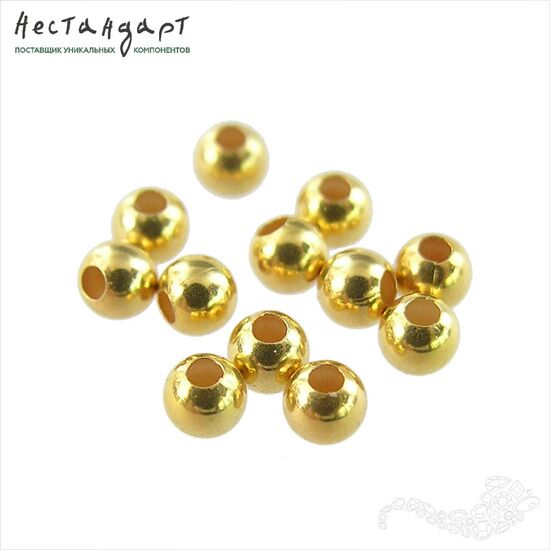 Бусина Round Vermeil Sterling Silver 2.5 мм (уп. 10 шт.)