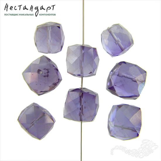 Корунд реверсивный с огранкой Cube 7,5-8,5 мм (пара), изображение 2