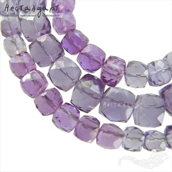 Корунд реверсивный с огранкой Cube 7,5-8,5 мм (пара), изображение 3