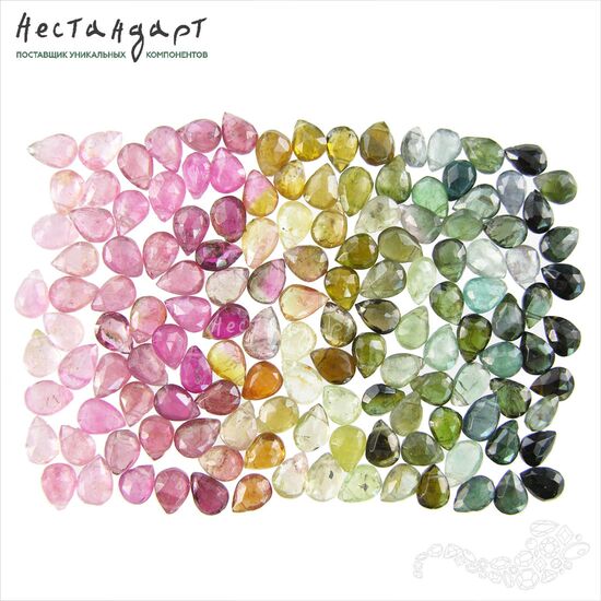 Турмалин натуральный Briolette Drop с огранкой 7х5 мм (уп. 6 шт.), изображение 5