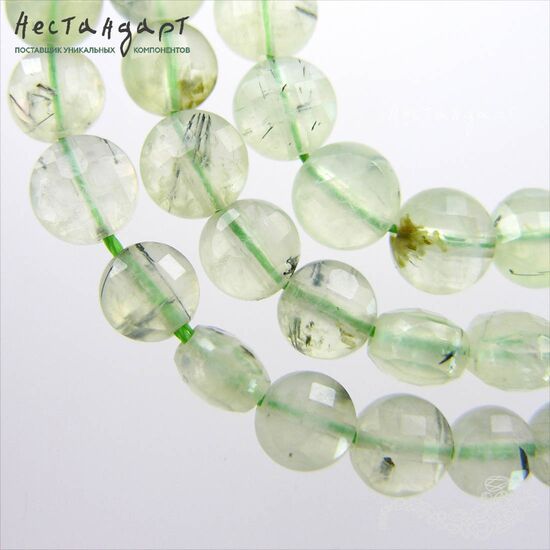 Пренит натуральный с огранкой DiscoBall 6х4 мм (уп. 6 шт.), изображение 3