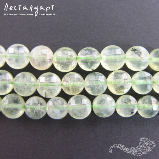 Пренит натуральный с огранкой DiscoBall 6х4 мм (уп. 6 шт.), изображение 4
