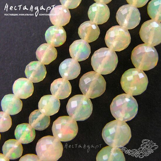 Опал натуральный эфиопский с огранкой 5,3-5,7 мм (пара), изображение 3