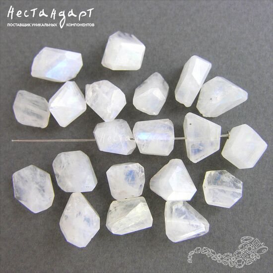 Лунный камень натуральный Cut Desired 8-13 мм, изображение 2