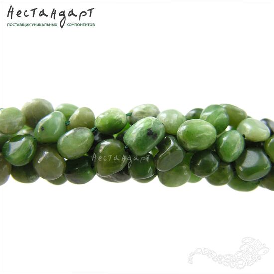 Нефрит натуральный Pebbles 6-7 мм (уп.10 шт.), изображение 4