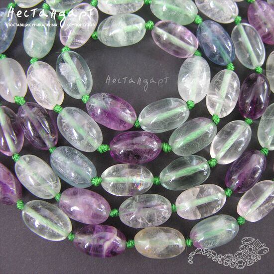 Флюорит натуральный гладкий Barrel 14-15х8-9 мм (уп. 6 шт.), изображение 2