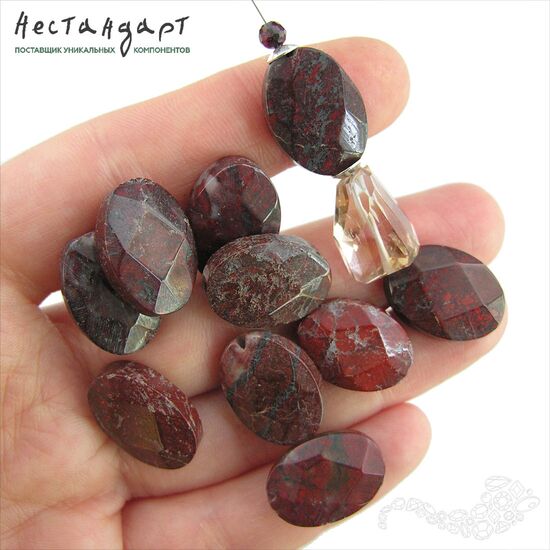 Яшма красная натуральная Cut Oval 18х13 мм, изображение 2