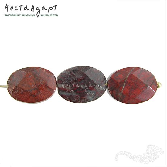 Яшма красная натуральная Cut Oval 18х13 мм, изображение 4