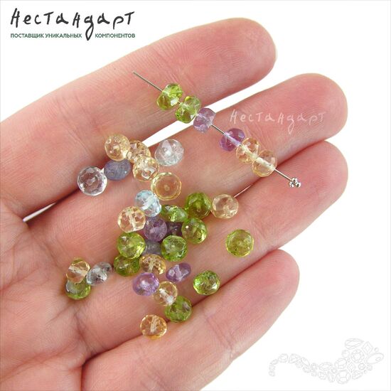 Самоцветы натуральных камней Rondel 5-6х2-4 мм (уп. 6 шт.), изображение 4