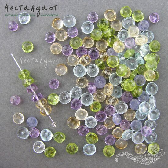 Самоцветы натуральных камней Rondel 5-6х2-4 мм (уп. 6 шт.), изображение 5