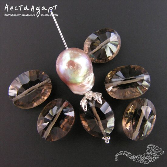 Кварц натуральный дымчатый Antwerp Oval 14х11 мм, изображение 2