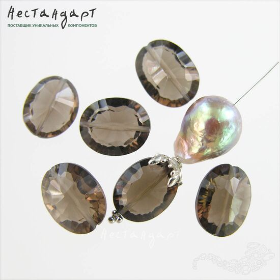 Кварц натуральный дымчатый Antwerp Oval 14х11 мм, изображение 3