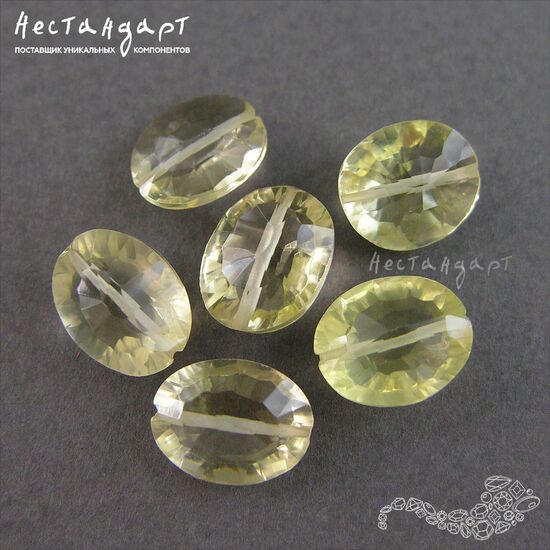 Кварц натуральный Yellow Antwerp Oval 12х10 мм (пара), изображение 3