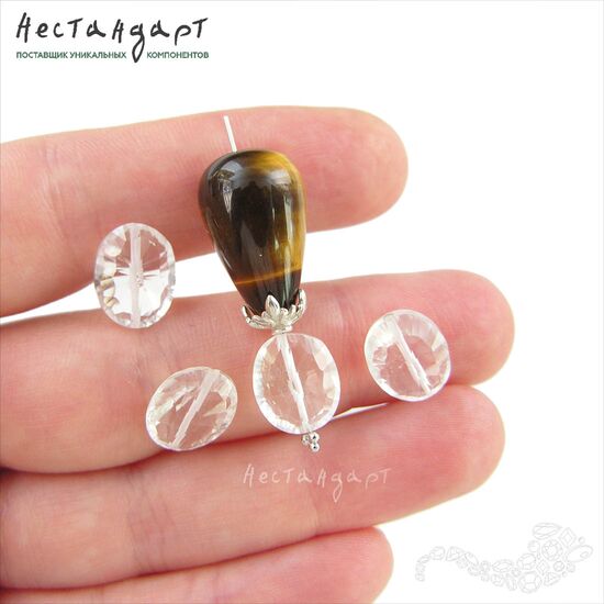 Кварц натуральный прозрачный Antwerp Oval 11,5-12,5 мм (пара), изображение 3