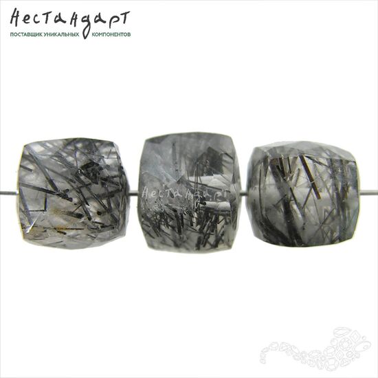 Кварц натуральный рутиловый с огранкой Cube 8-10 мм