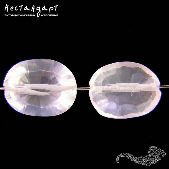 Кварц натуральный розовый Antwerp Oval 11-12 мм (пара), изображение 4