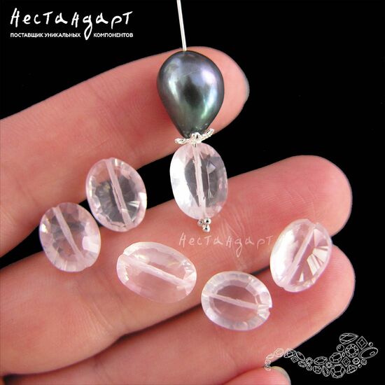 Кварц натуральный розовый Antwerp Oval 11-12 мм (пара), изображение 5