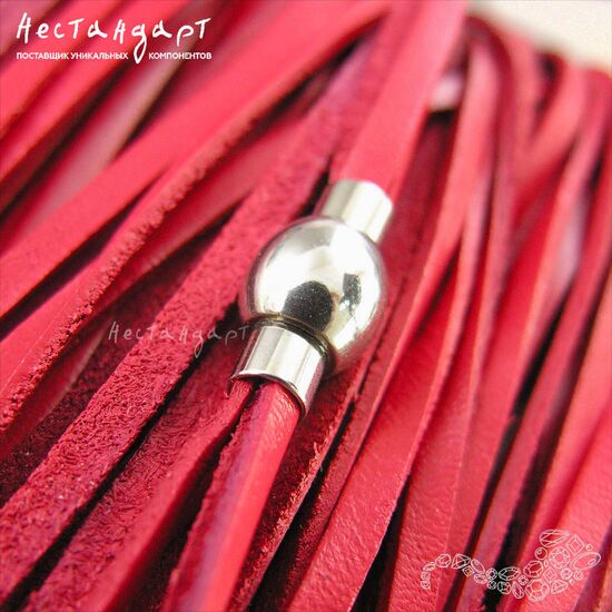 Шнур натуральная кожа плоский красный 3х1,5 мм, изображение 4