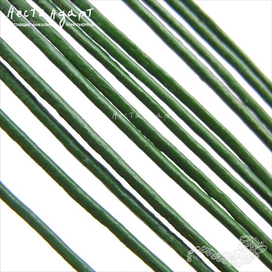 Шнур натуральная кожа темно-зеленый 2 мм, изображение 4