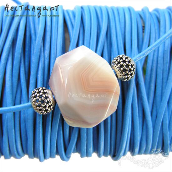 Шнур натуральная кожа синий 1,5 мм