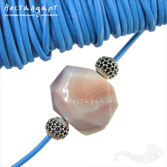 Шнур натуральная кожа синий 1,5 мм, изображение 3