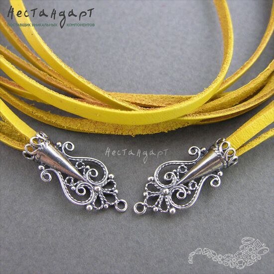 Шнур натуральная кожа плоский желтый 3х1,5 мм, изображение 2