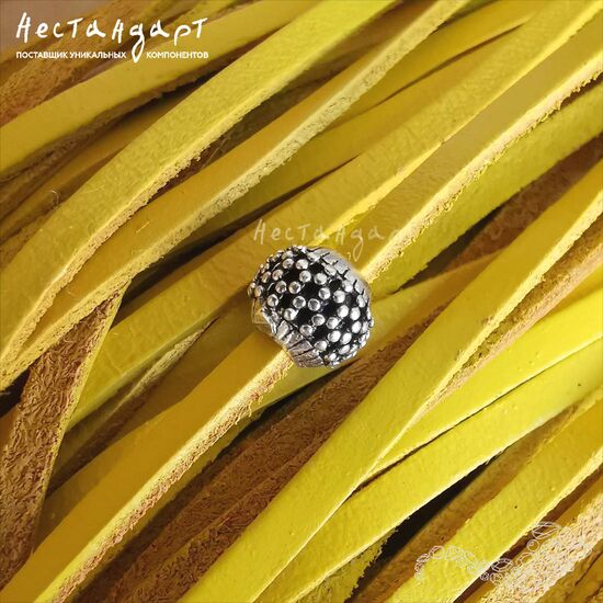 Шнур натуральная кожа плоский желтый 3х1,5 мм, изображение 3