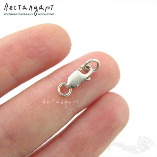 Замок-лобстер с кольцом Sterling Silver 9,5х4 мм, изображение 2