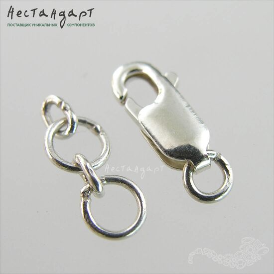 Замок-лобстер с цепочкой Sterling Silver 12х4 мм