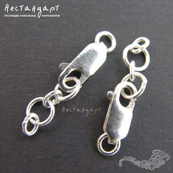 Замок-лобстер с цепочкой Sterling Silver 12х4 мм, изображение 4