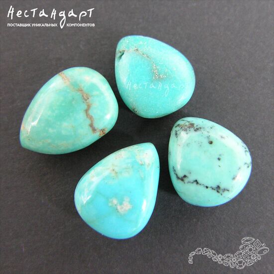 Бирюза натуральная стабилизированная Arizona Briolette Tear 12-17 мм, изображение 2