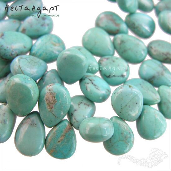 Бирюза натуральная стабилизированная Arizona Briolette Tear 12-17 мм, изображение 4