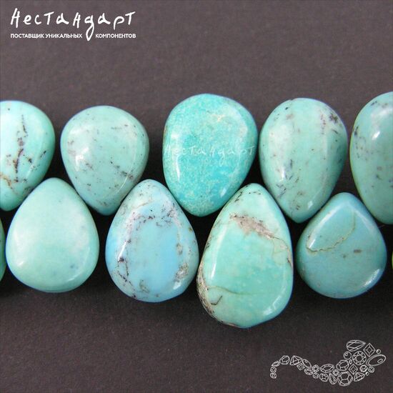 Бирюза натуральная стабилизированная Arizona Briolette Tear 12-17 мм, изображение 6