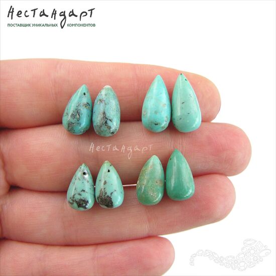Бирюза натуральная стабилизированная Arizona Smooth Drop 11-15 мм, изображение 2