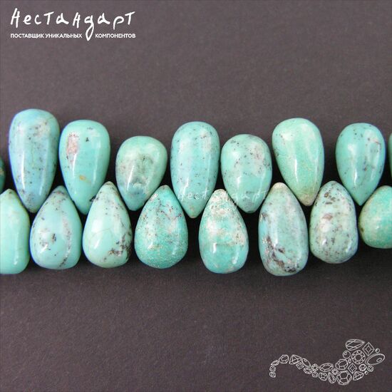 Бирюза натуральная стабилизированная Arizona Smooth Drop 11-15 мм, изображение 4