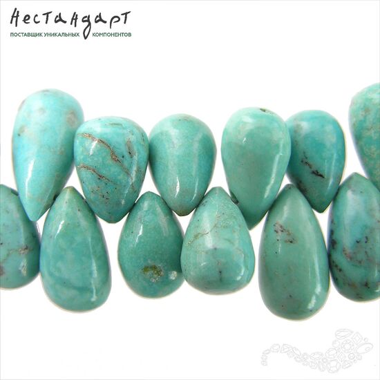 Бирюза натуральная стабилизированная Arizona Smooth Drop 11-15 мм, изображение 5